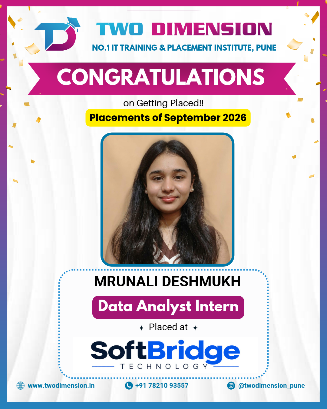 Two Dimension Placed Student - Mrunali