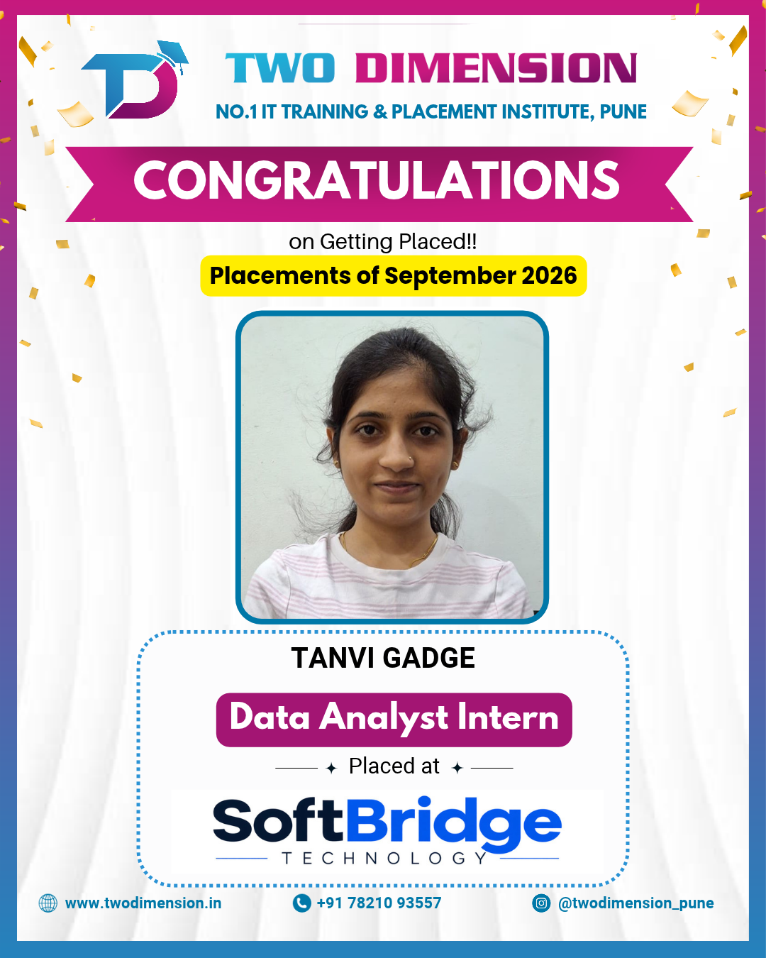 Two Dimension Placed Student - Tanvi